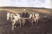 Ilya Repin A Ploughman,Leo Tolstoy Ploughing painting